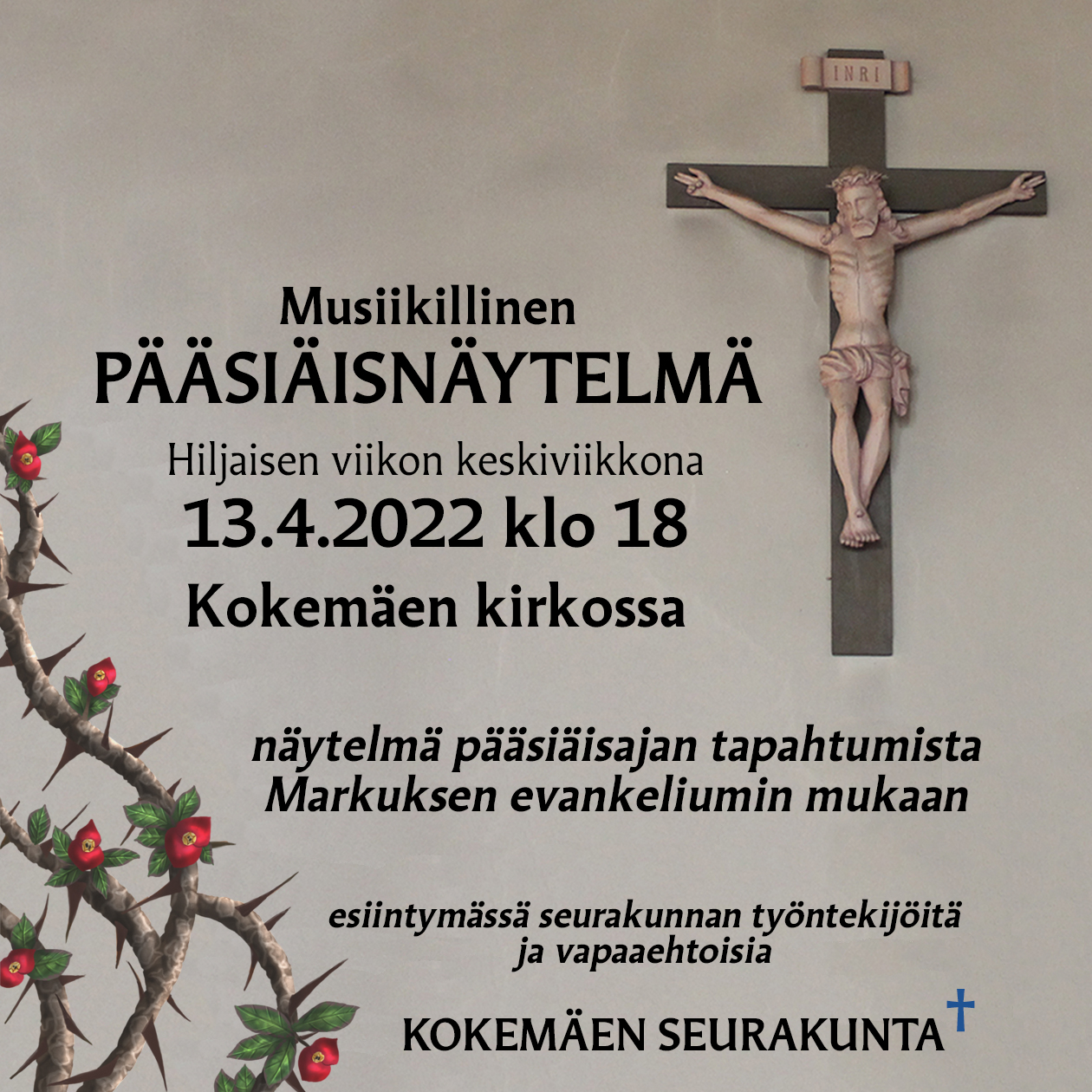 Pääsiäisnäytelmä pääsiäisenajan tapahtumista