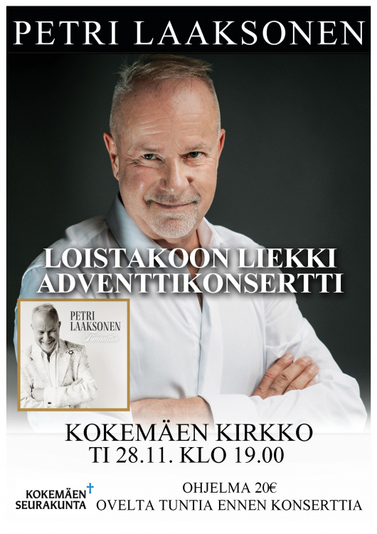 Petri Laaksosen adventtikonsertti Kokemäen kirkossa