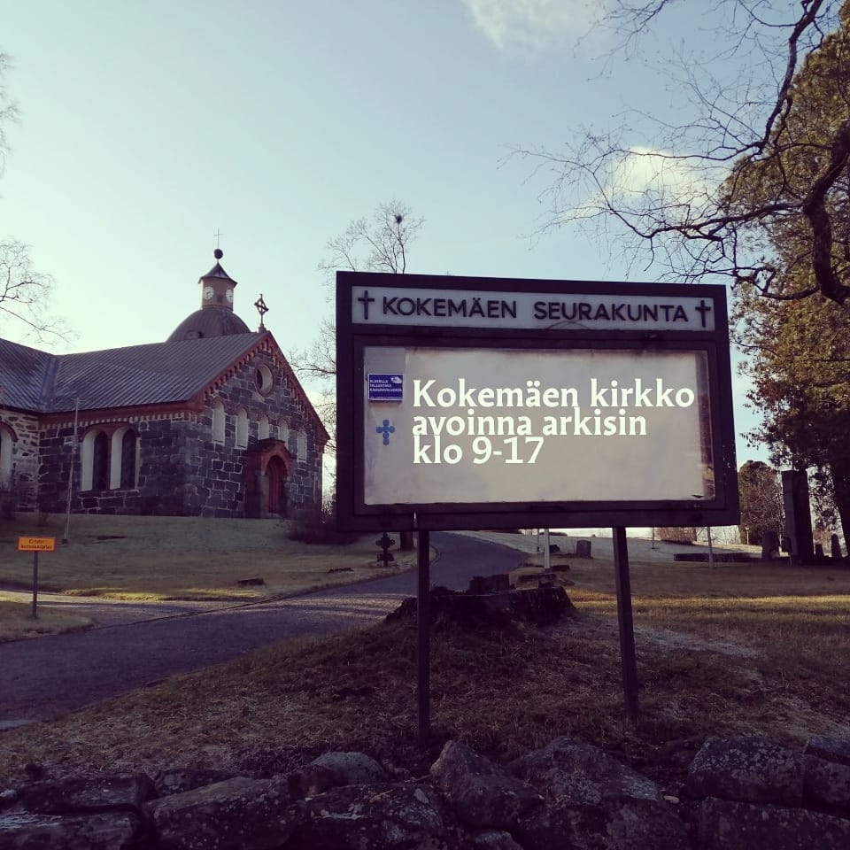 Kokemäen kirkko avoinna arkisin klo 9-17